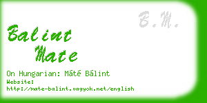 balint mate business card