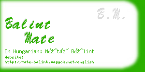 balint mate business card